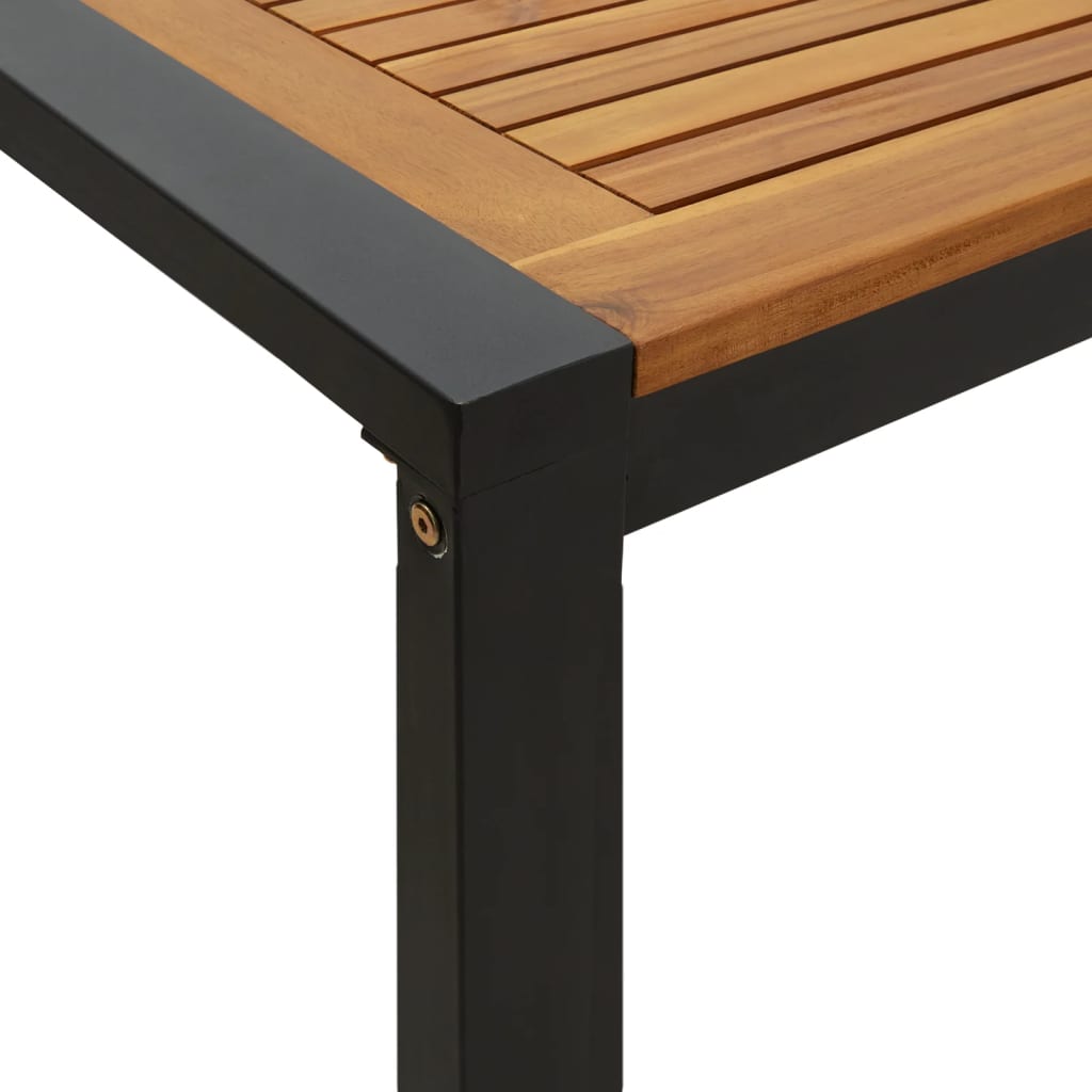 vidaXL Juego de comedor de jardín 5 pzas madera maciza acacia y metal