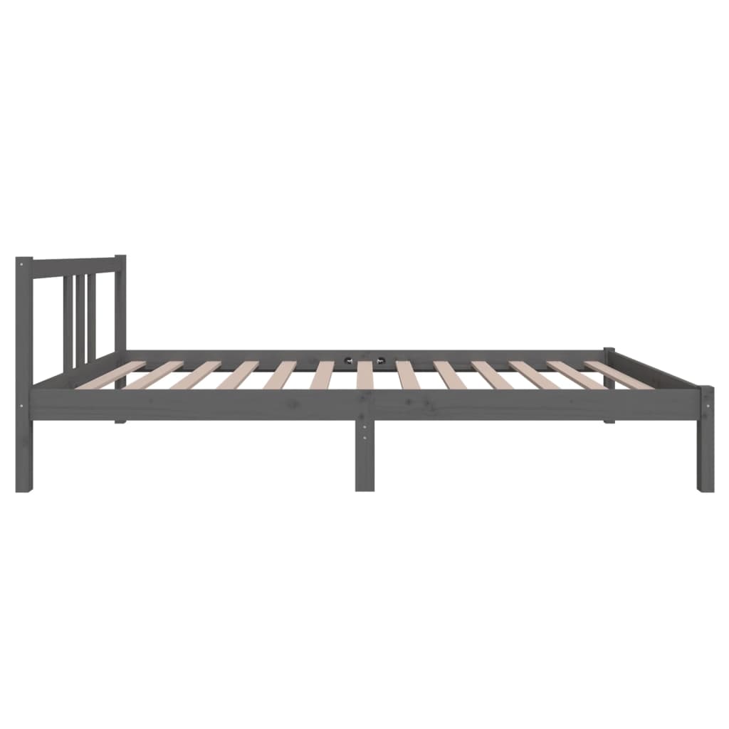 vidaXL Estructura de cama madera maciza gris 100x200 cm