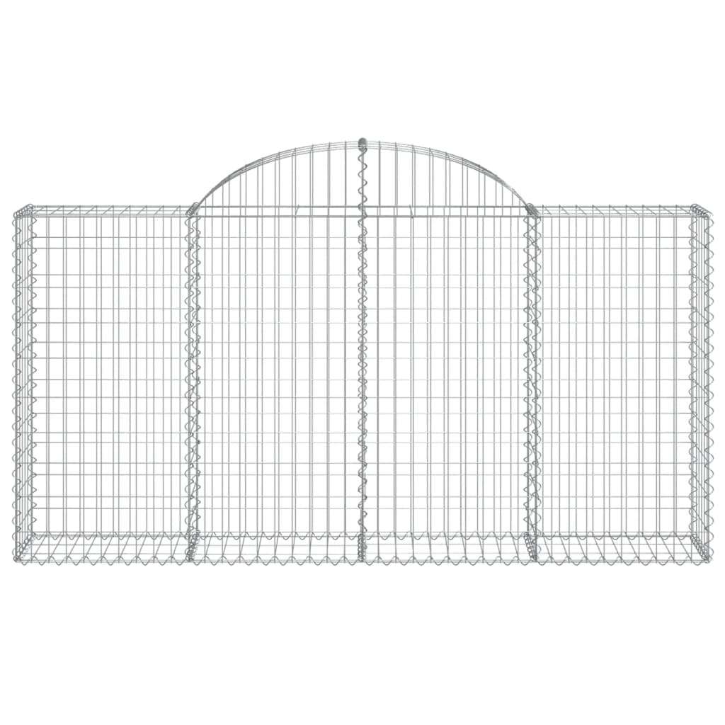 vidaXL Cestas de gaviones 5 uds forma de arco hierro 200x30x100/120 cm