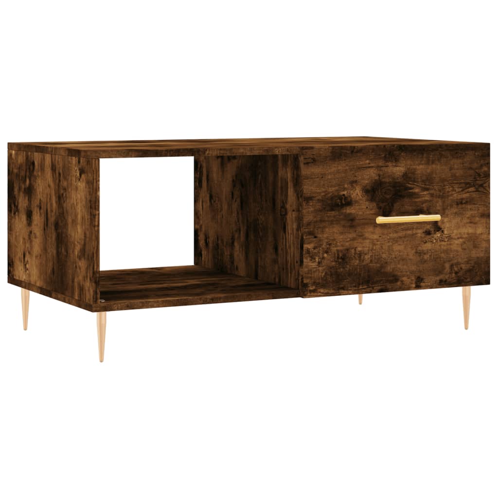 vidaXL Mesa de centro madera contrachapada roble ahumado 90x50x40 cm