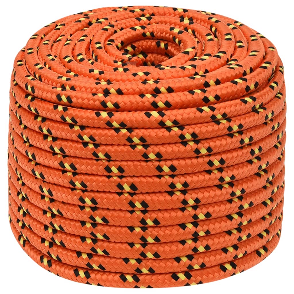 vidaXL Cuerda de barco polipropileno naranja 14 mm 100 m