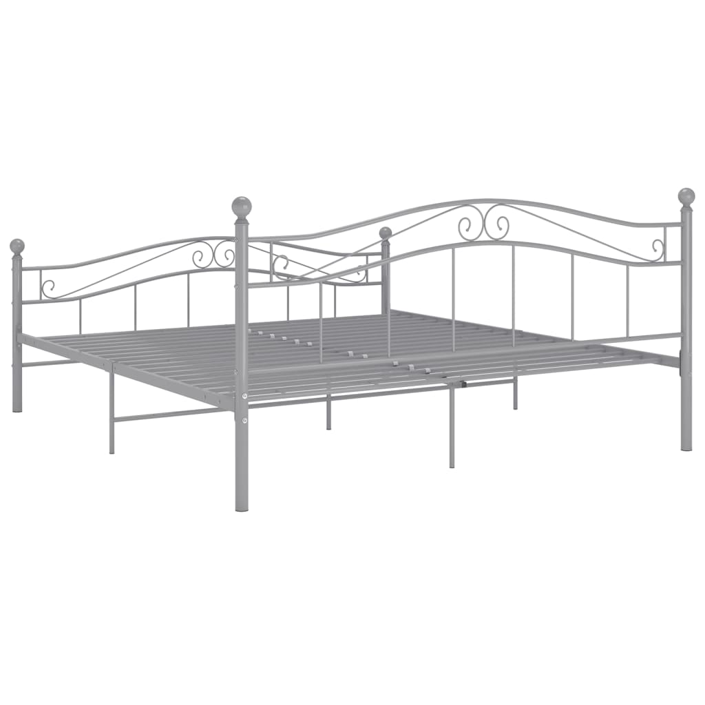 vidaXL Estructura de cama sin colchón metal gris 140x200 cm