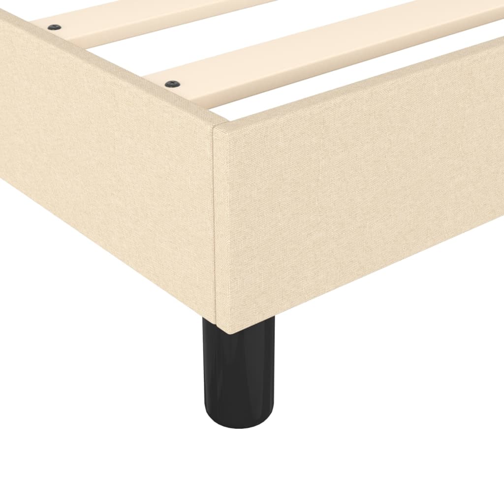 vidaXL Cama box spring con colchón tela color crema 140x190 cm