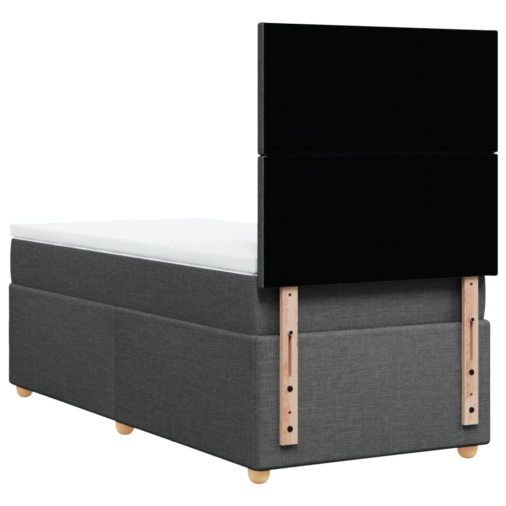 vidaXL Cama box spring con colchón tela gris oscuro 80x200 cm