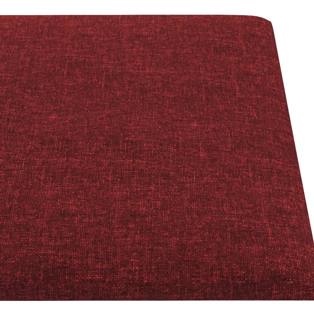 vidaXL Paneles de pared 12 uds tela rojo tinto 90x15 cm 1,62 m²