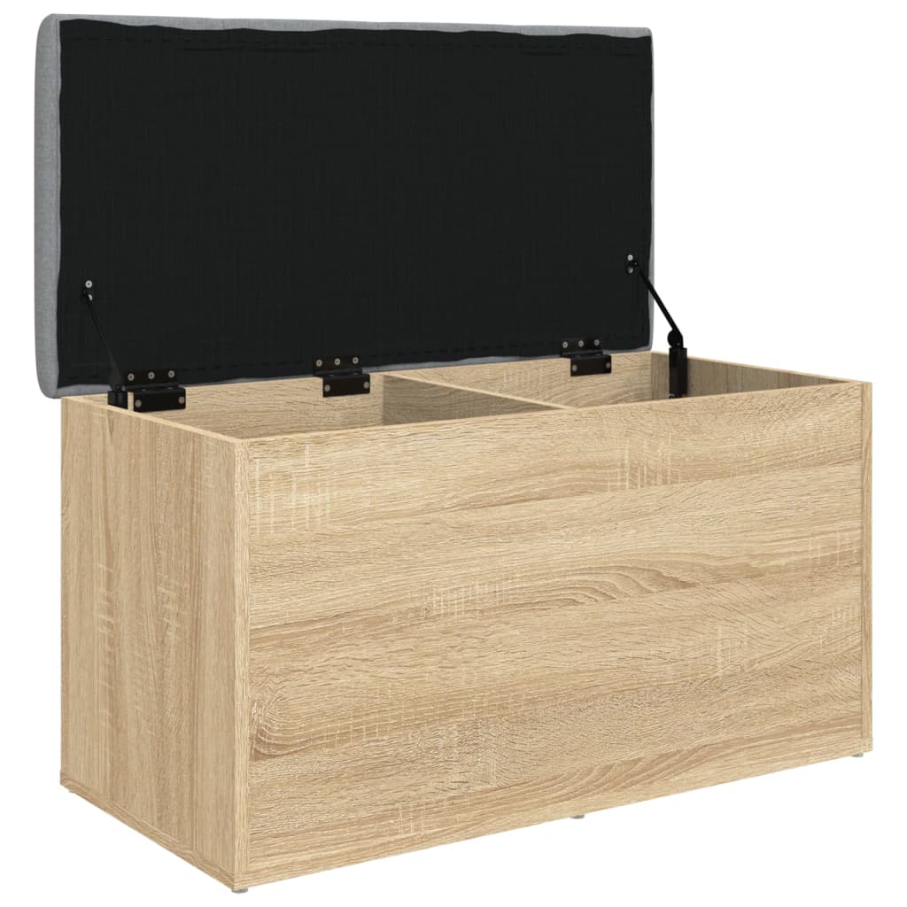 vidaXL Banco con almacenaje madera ingeniería roble Sonoma 82x42x45 cm