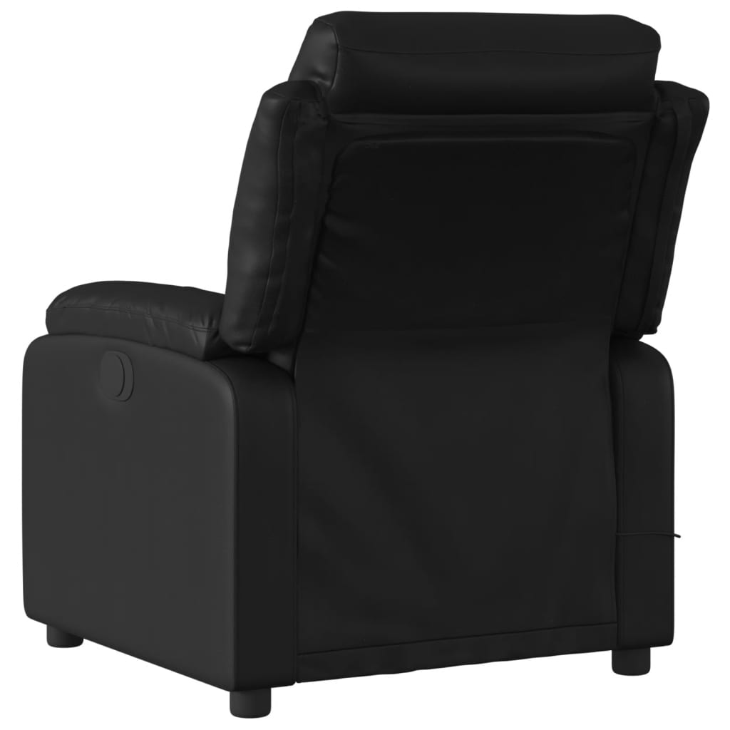 vidaXL Sillón de masaje reclinable eléctrico cuero sintético negro