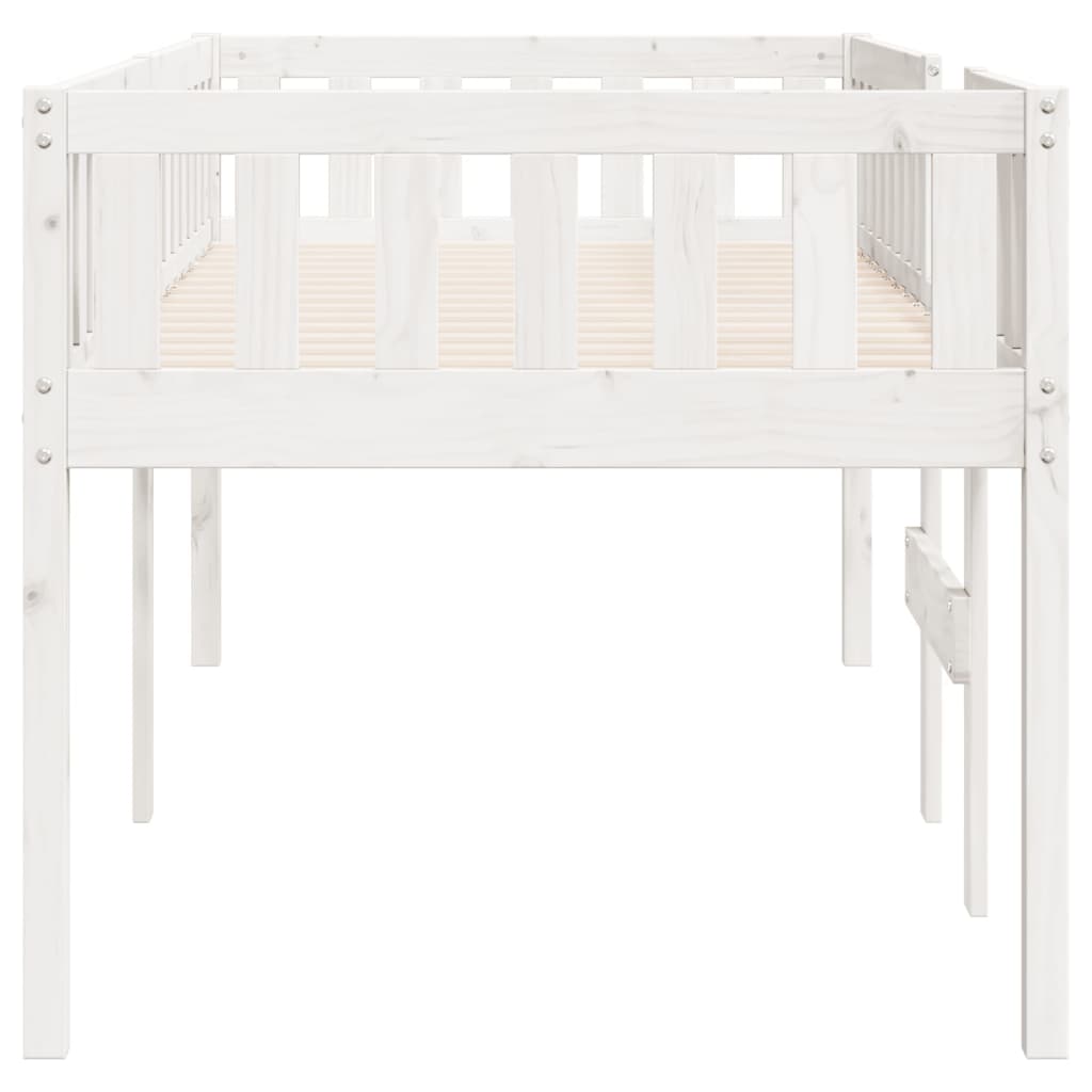 vidaXL Cama para niños sin colchón madera maciza pino blanca 75x190 cm