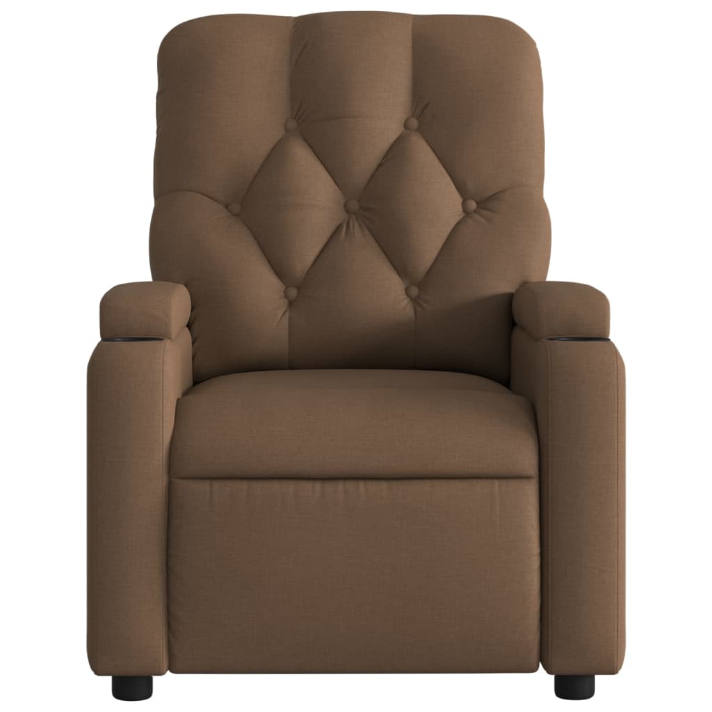 vidaXL Sillón reclinable eléctrico de tela marrón