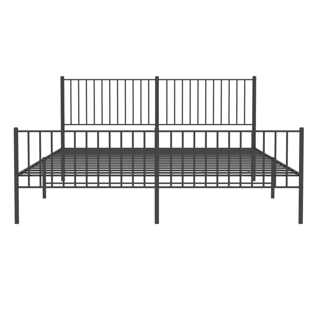 vidaXL Estructura cama sin colchón con estribo metal negro 180x200 cm