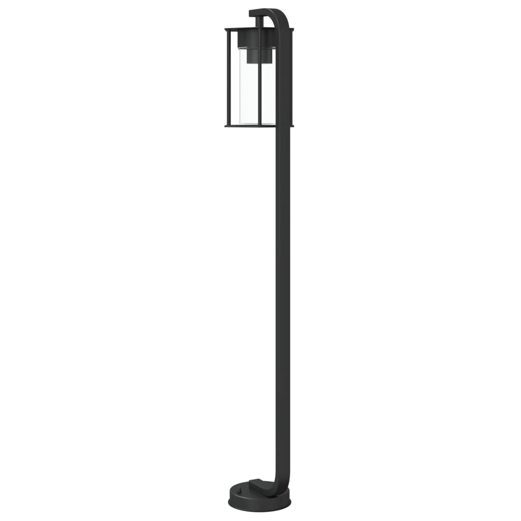 vidaXL Lámparas de suelo exterior 3 uds acero inoxidable negro 100 cm