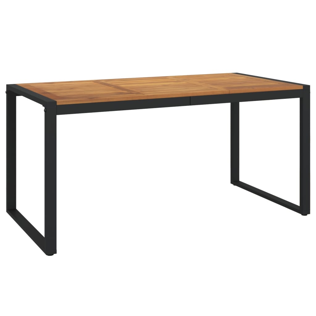 vidaXL Juego de comedor de jardín 5 pzas madera maciza acacia y metal