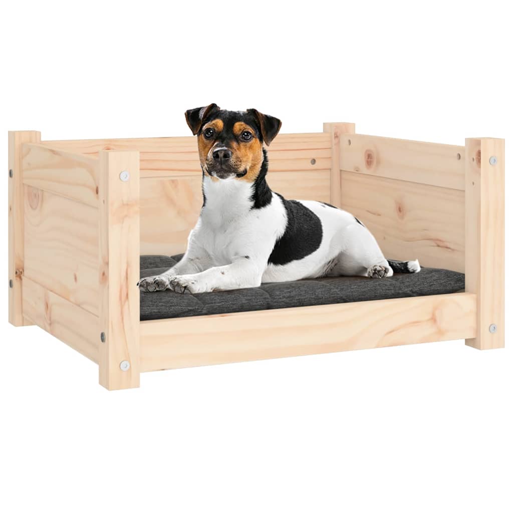 vidaXL Cama para perros madera maciza pino marrón miel 95,5x65,5x28 cm