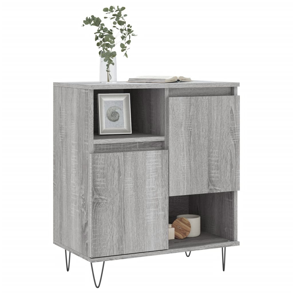 vidaXL Aparador de madera contrachapada gris Sonoma 60x35x70 cm