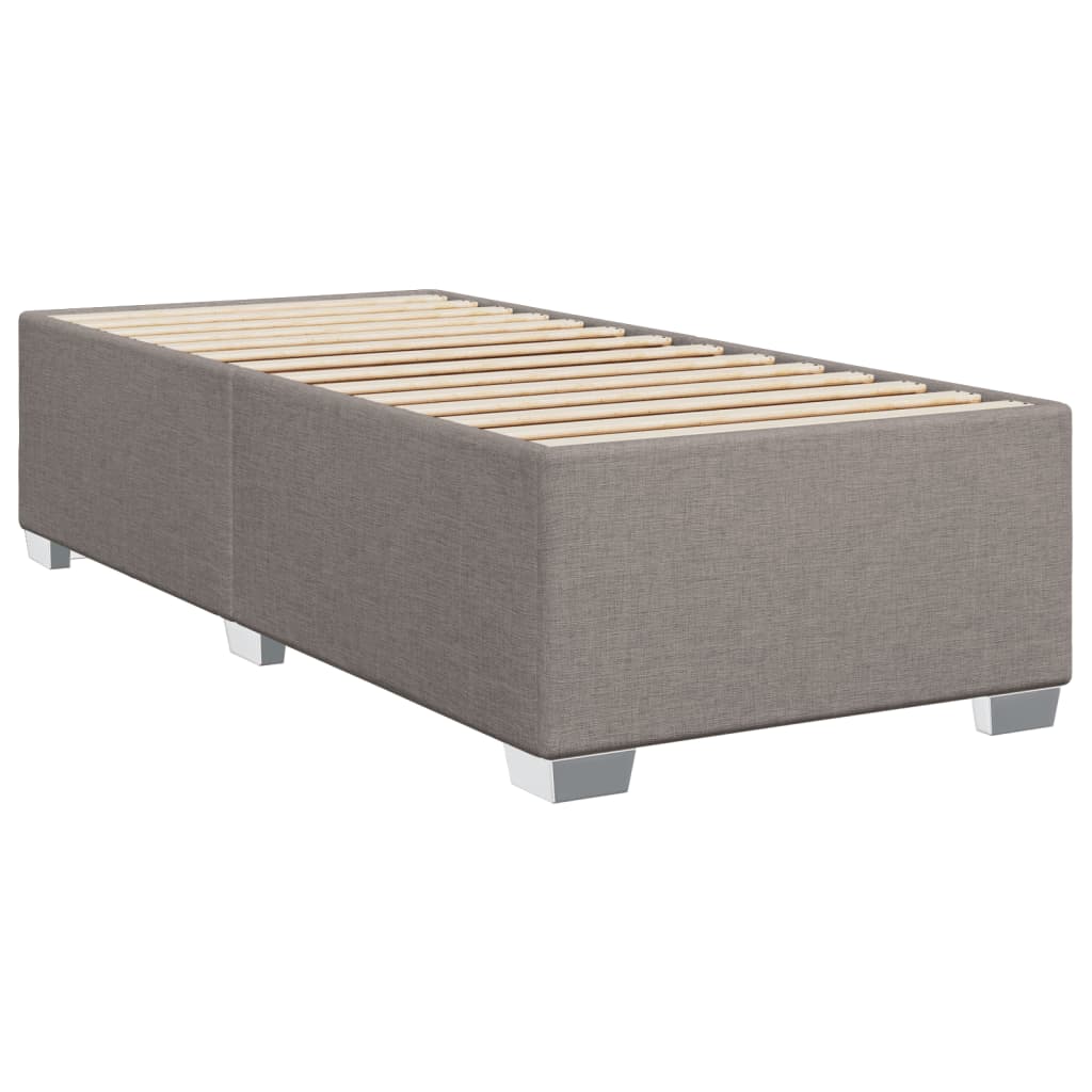 vidaXL Cama box spring con colchón tela gris taupe 80x200 cm