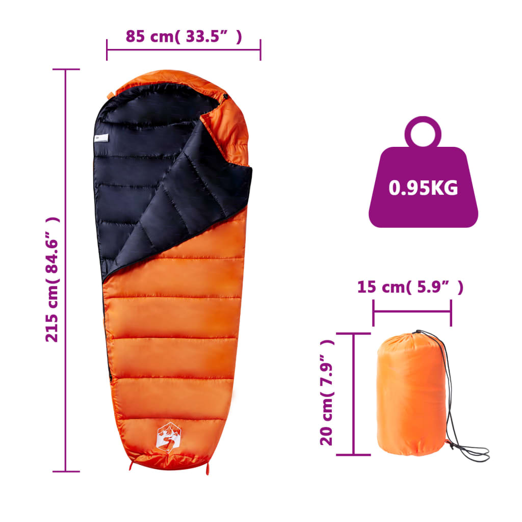 vidaXL Saco de dormir tipo momia de camping para adultos 3 estaciones