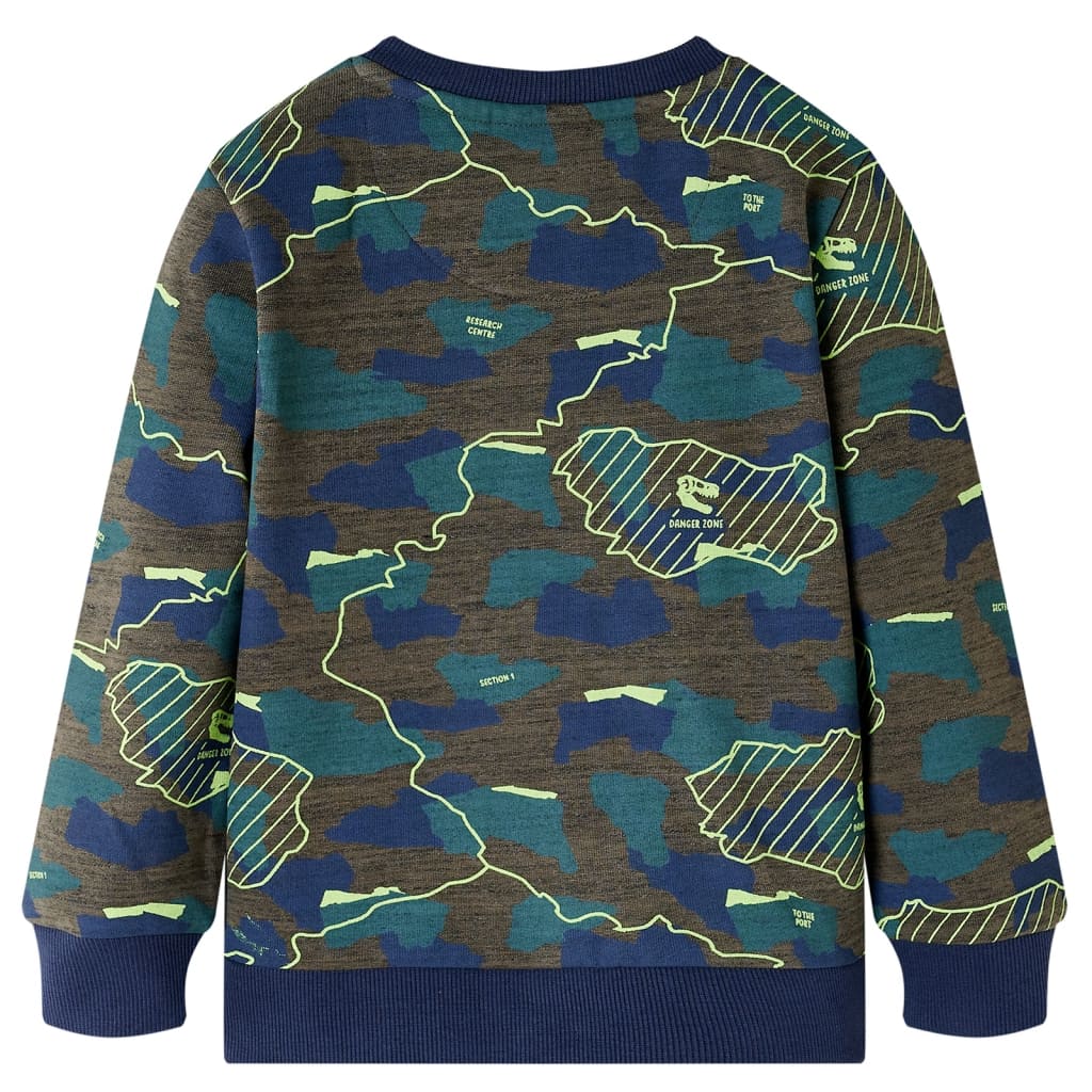 Sudadera infantil caqui oscuro mélange 140