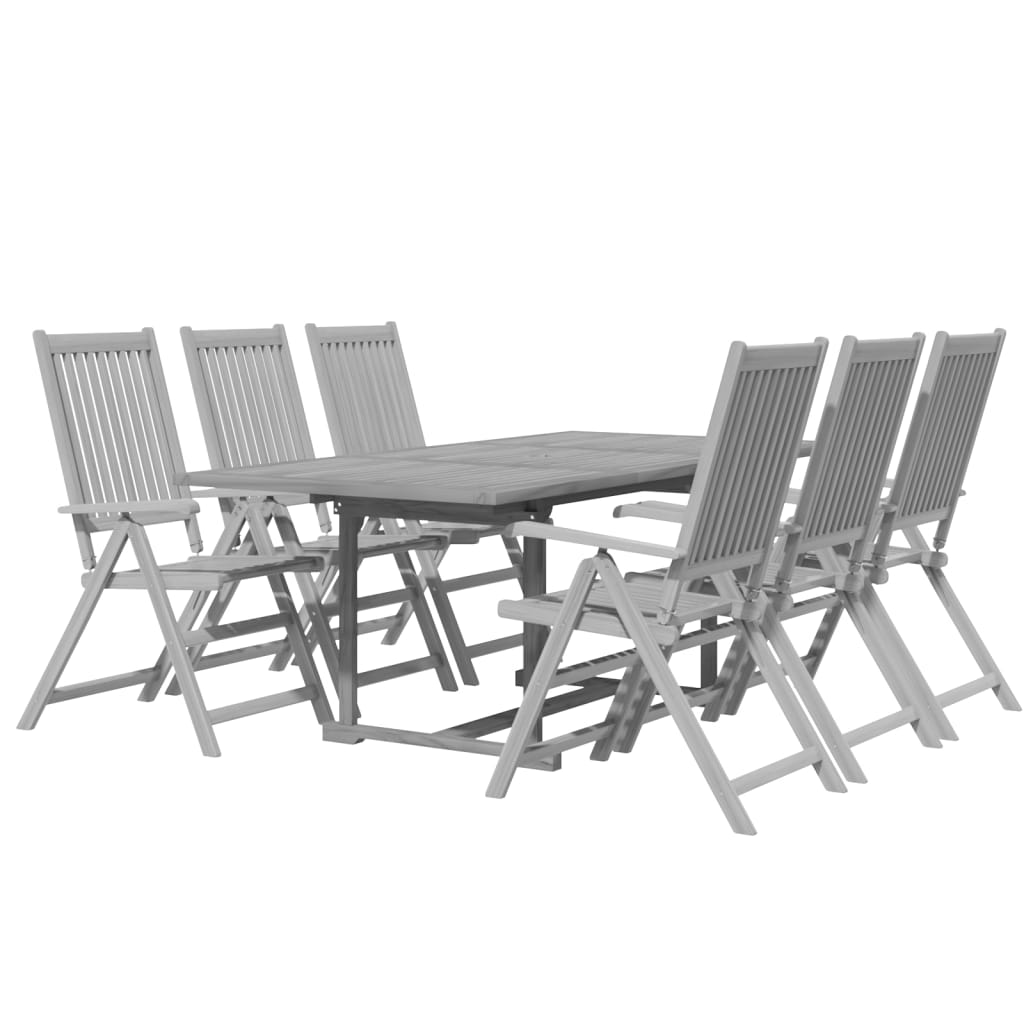 vidaXL Juego de comedor para jardín 7 piezas madera maciza de acacia