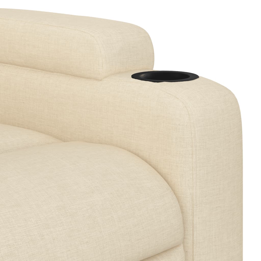 vidaXL Sillón de masaje reclinable de tela crema