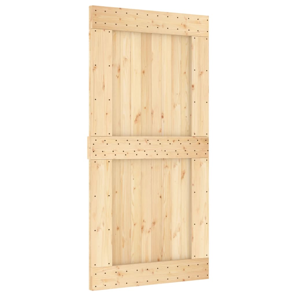 vidaXL Puerta corredera con herrajes madera maciza de pino 100x210 cm