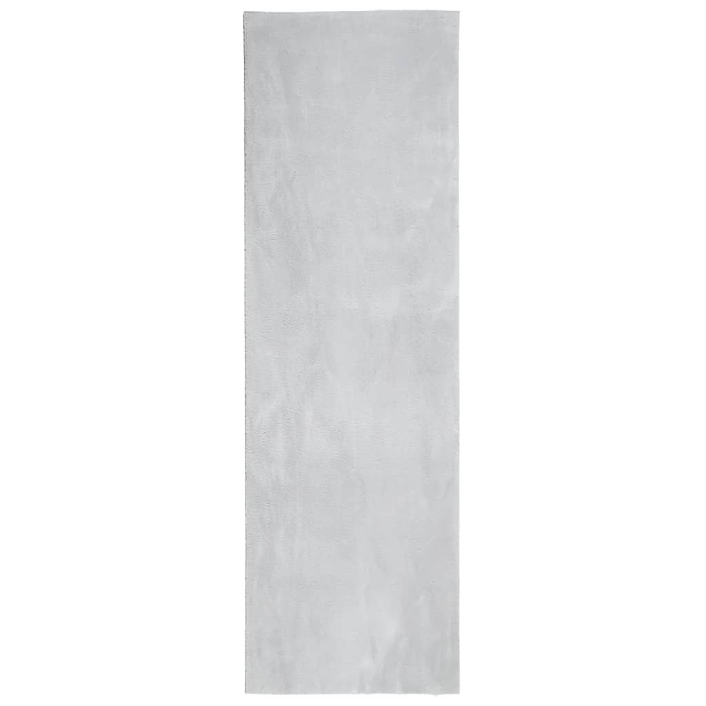 vidaXL Alfombra de pelo corto suave lavable HUARTE gris 80x250 cm