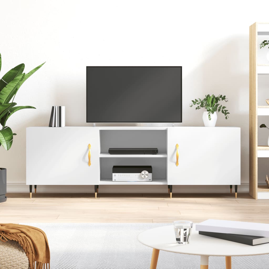 vidaXL Mueble para TV madera de ingeniería blanco 150x30x50 cm