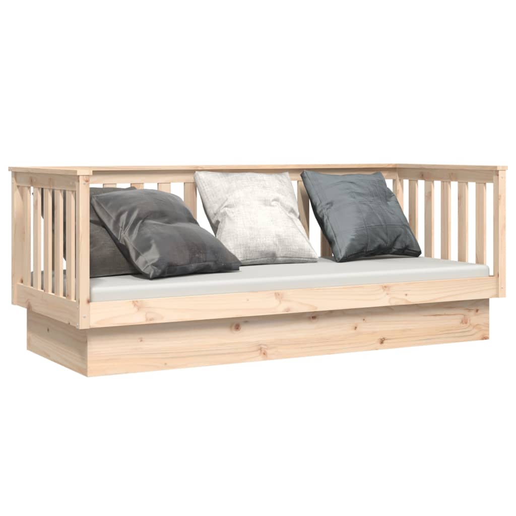 vidaXL Sofá cama de madera maciza de pino 75x190 cm