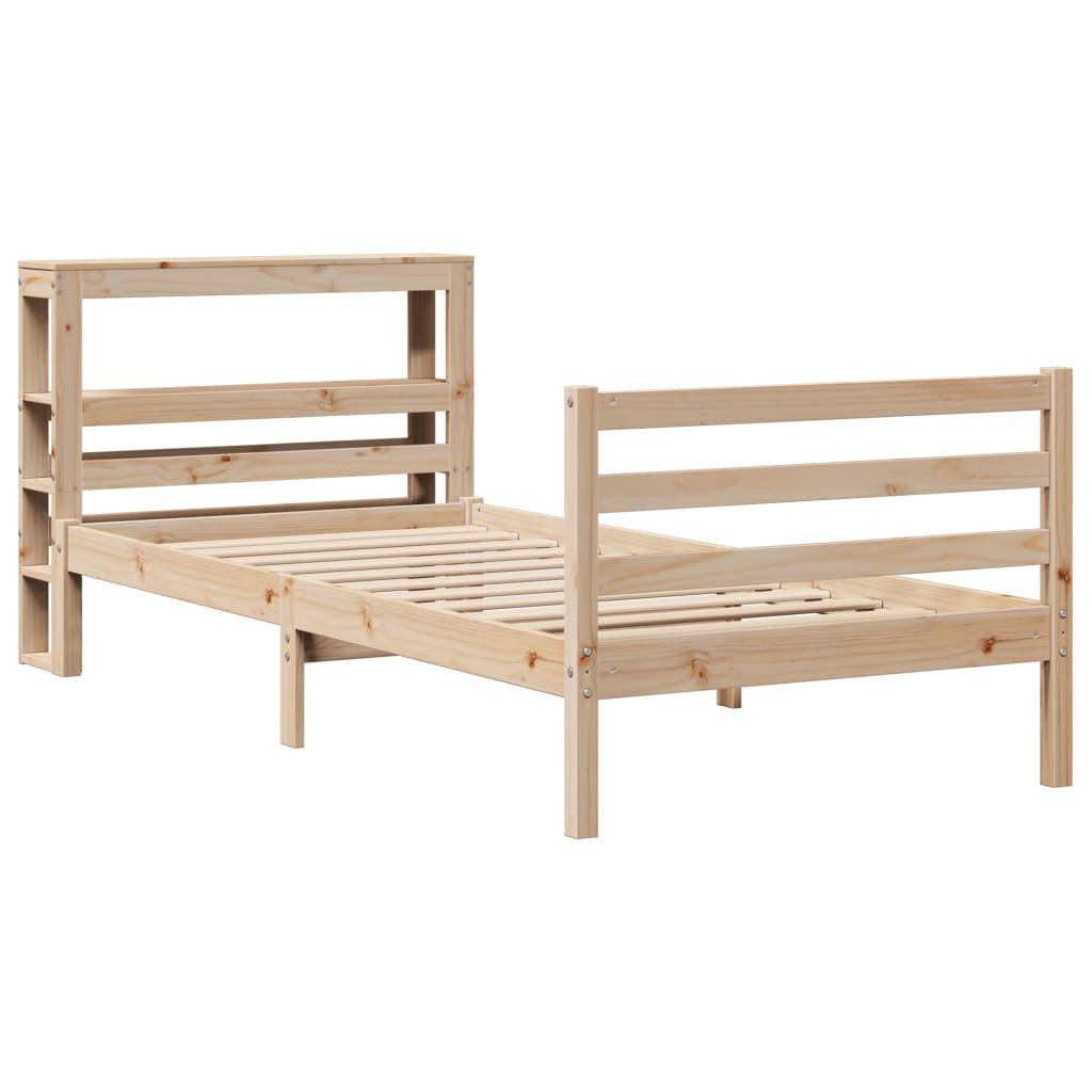 vidaXL Estructura de cama sin colchón madera maciza de pino 90x200 cm