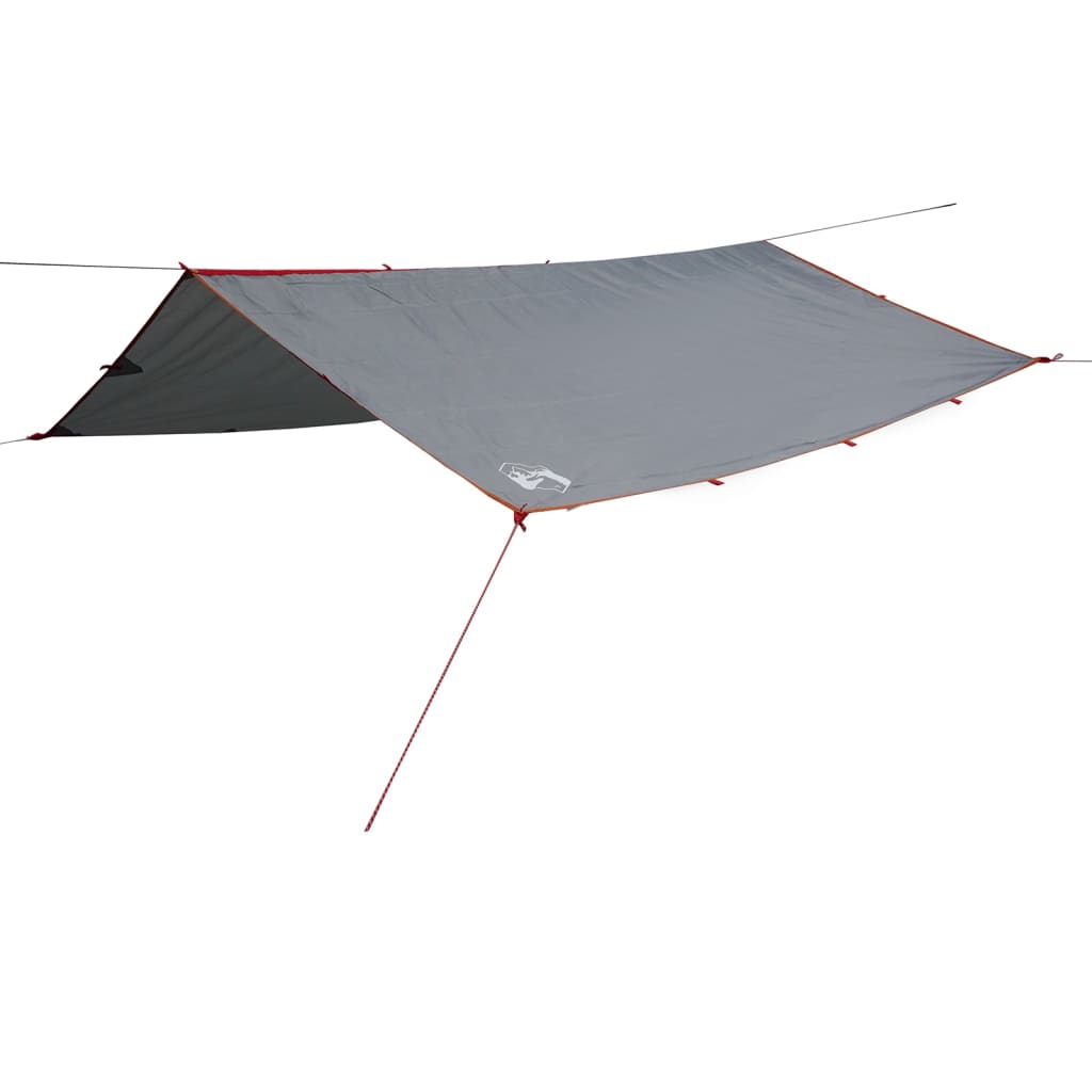 vidaXL Lona de camping impermeable gris y naranja 300x294 cm