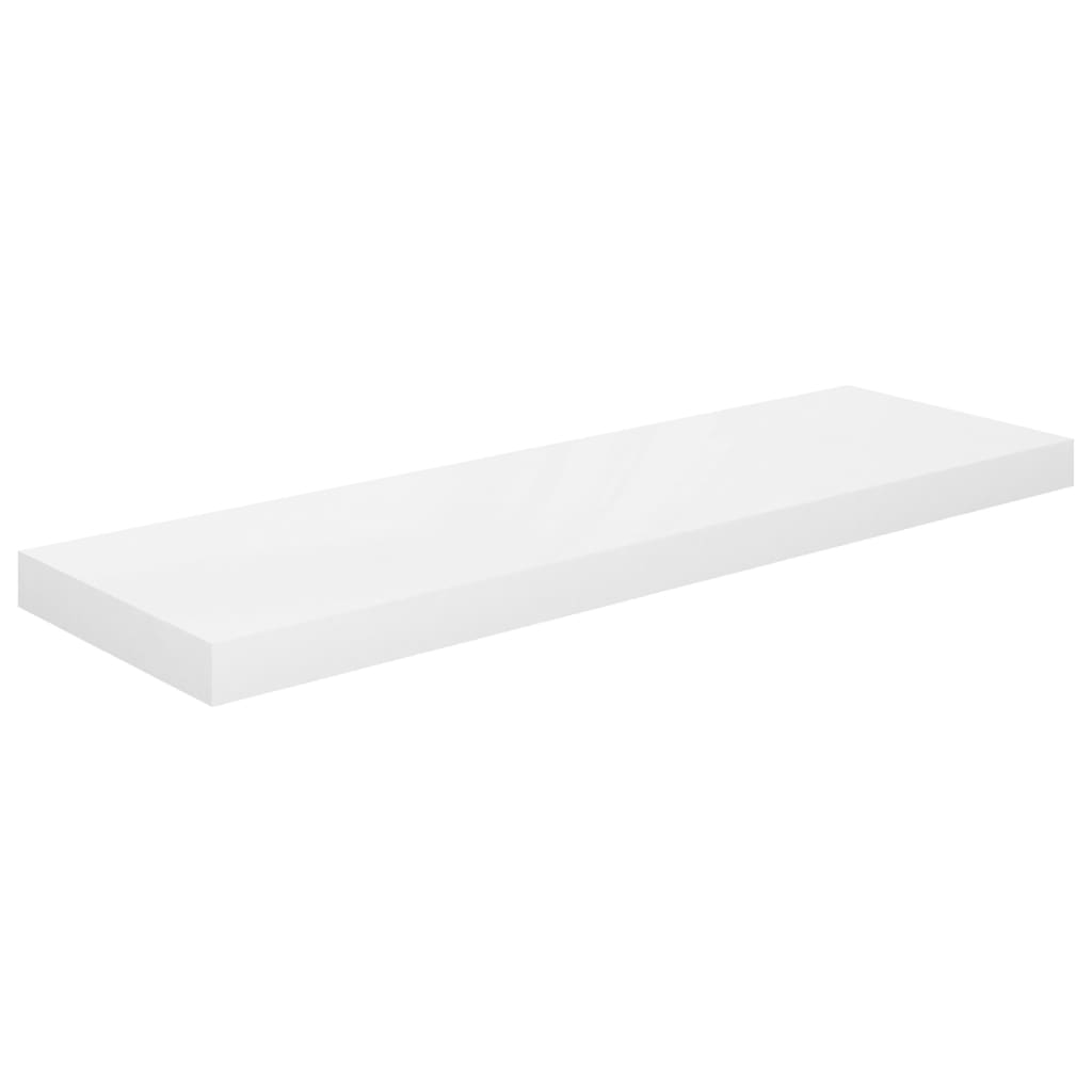 vidaXL Estante flotante de pared 2 uds MDF blanco brillo 80x23,5x3,8cm