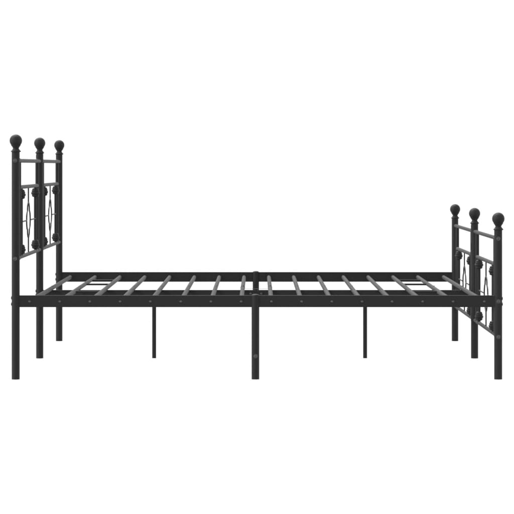 vidaXL Estructura de cama cabecero y estribo metal negro 200x200 cm