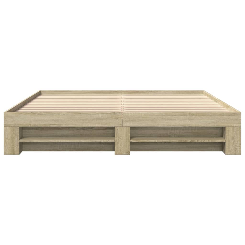 vidaXL Estructura de cama madera de ingeniería roble Sonoma 180x200 cm