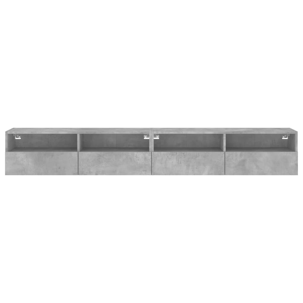 vidaXL Muebles de pared de TV 2 uds madera gris hormigón 100x30x30 cm