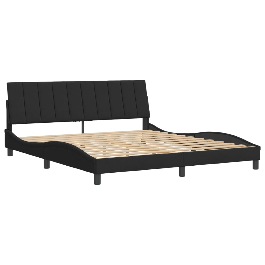 vidaXL Estructura de cama con cabecero de terciopelo negro 180x200 cm