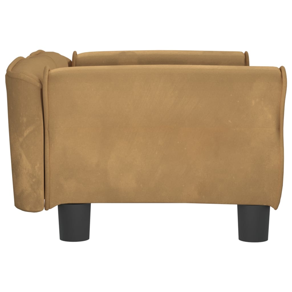 vidaXL Cama para perros de terciopelo marrón 70x45x30 cm