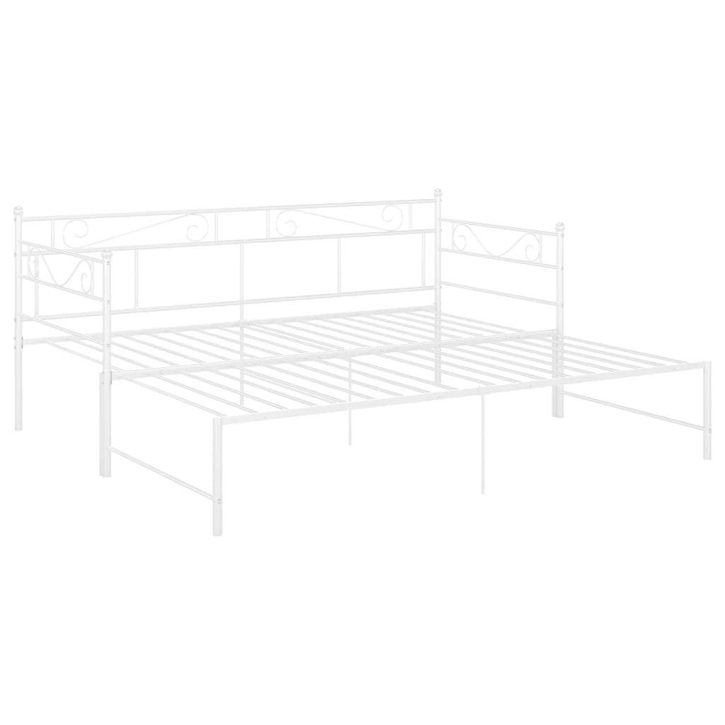 vidaXL Sofá cama extraíble sin colchón metal blanco 90x200cm