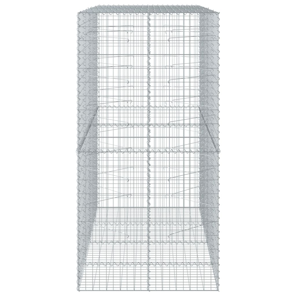 vidaXL Cesta de gaviones con cubierta hierro galvanizado 200x100x200cm