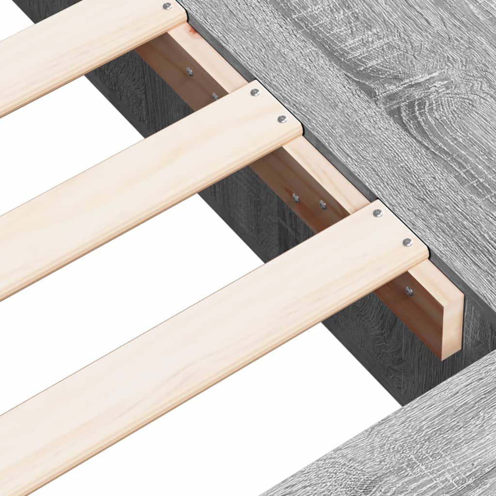 vidaXL Estructura de cama madera de ingeniería gris Sonoma 100x200 cm