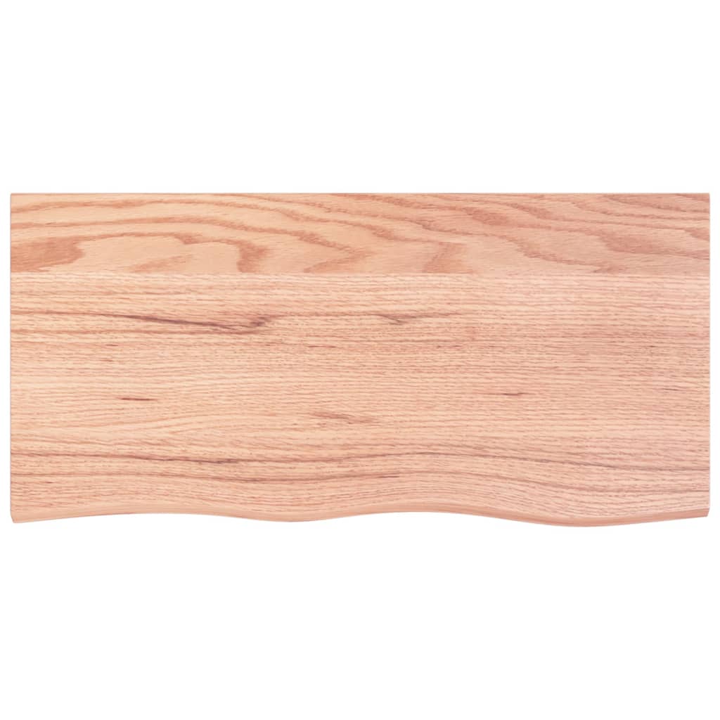 vidaXL Tablero mesa madera roble tratada marrón claro 100x50x(2-6) cm