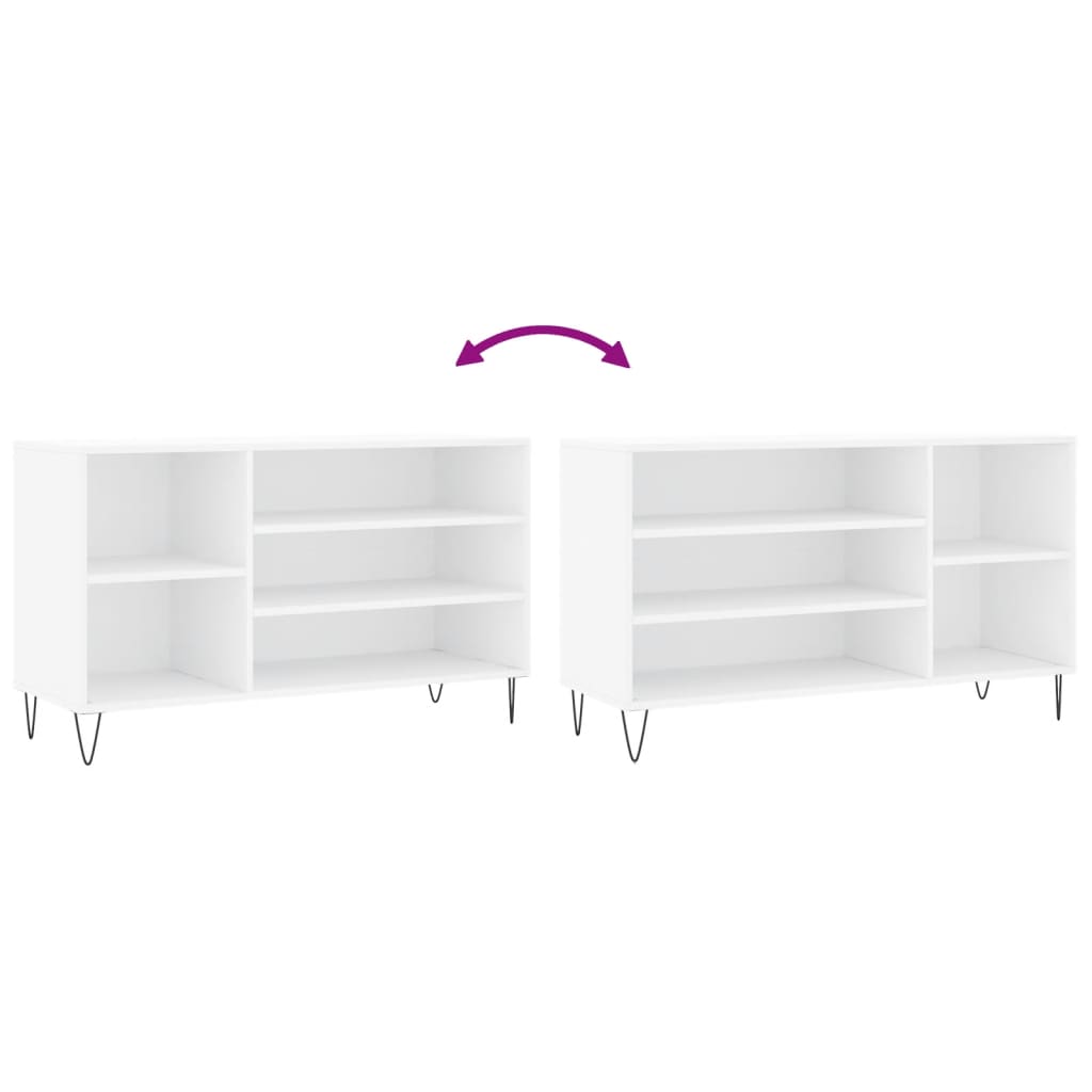 vidaXL Mueble zapatero madera contrachapada blanco 102x36x60 cm