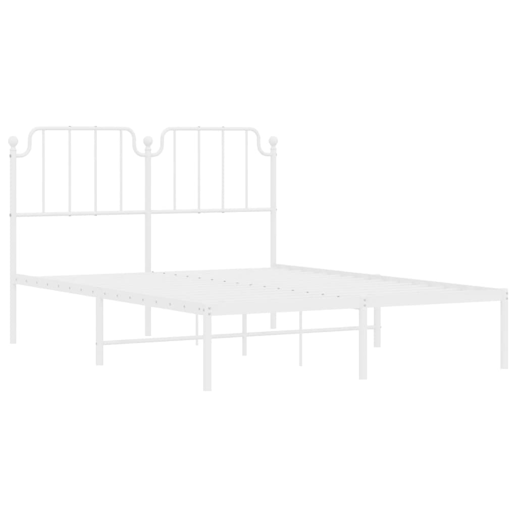 vidaXL Estructura cama sin colchón con cabecero metal blanco 140x190cm