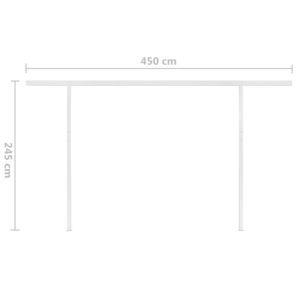 vidaXL Toldo retráctil manual con LED naranja y marrón 4x3,5 m