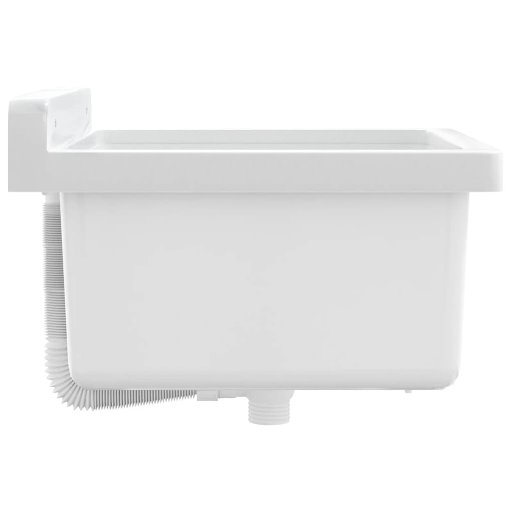 vidaXL Fregadero lavabo de pared resina blanco 40x40x24 cm