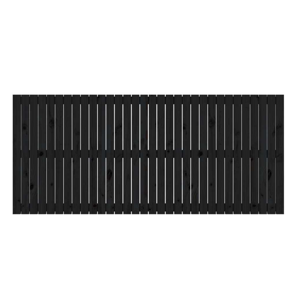 vidaXL Cabecero de cama de pared madera maciza pino negro 204x3x90 cm