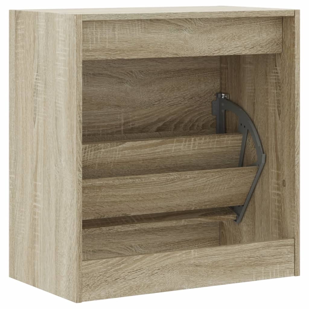 vidaXL Zapatero de madera de ingeniería roble Sonoma 60x34x63,5 cm