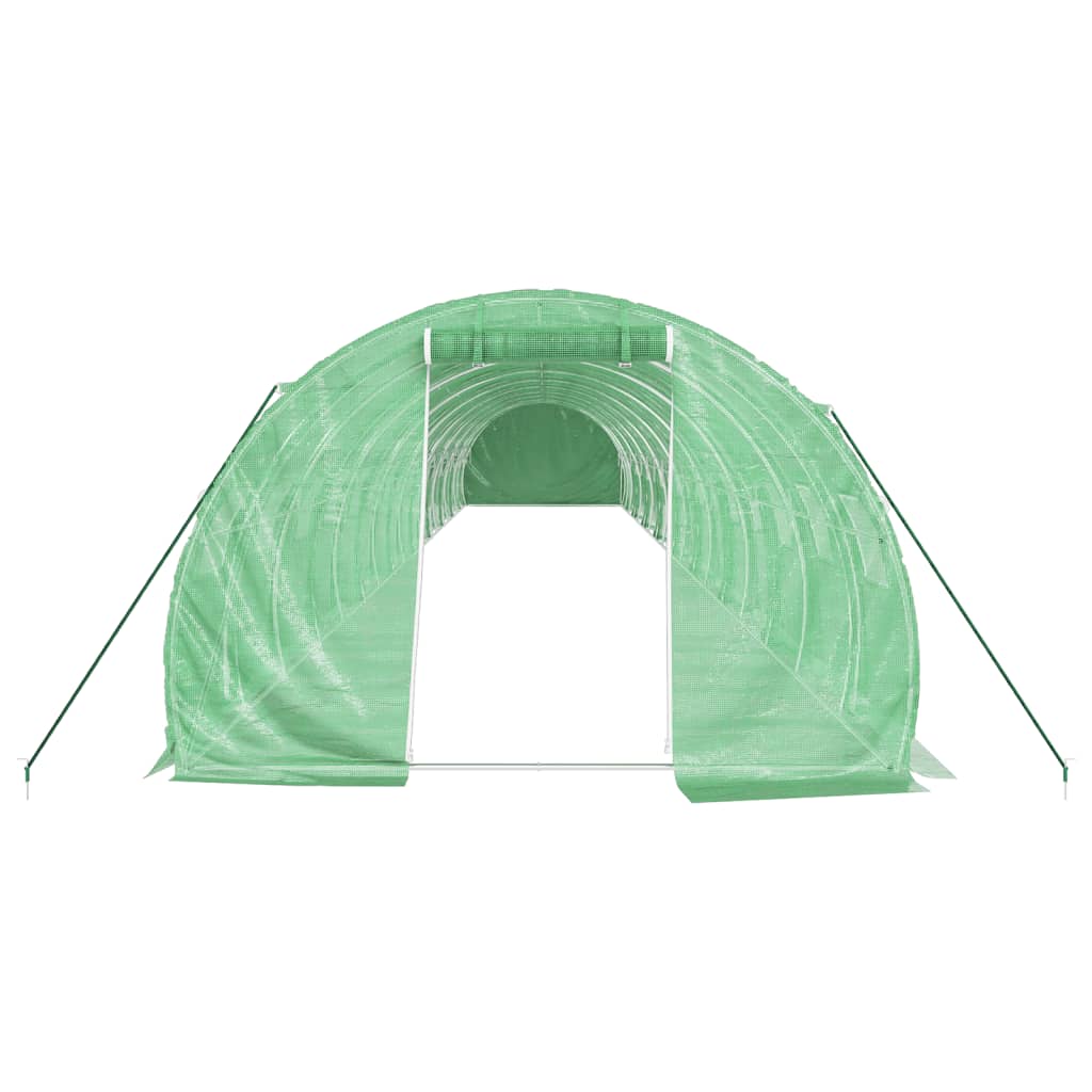 vidaXL Invernadero con estructura de acero verde 54 m² 18x3x2 m