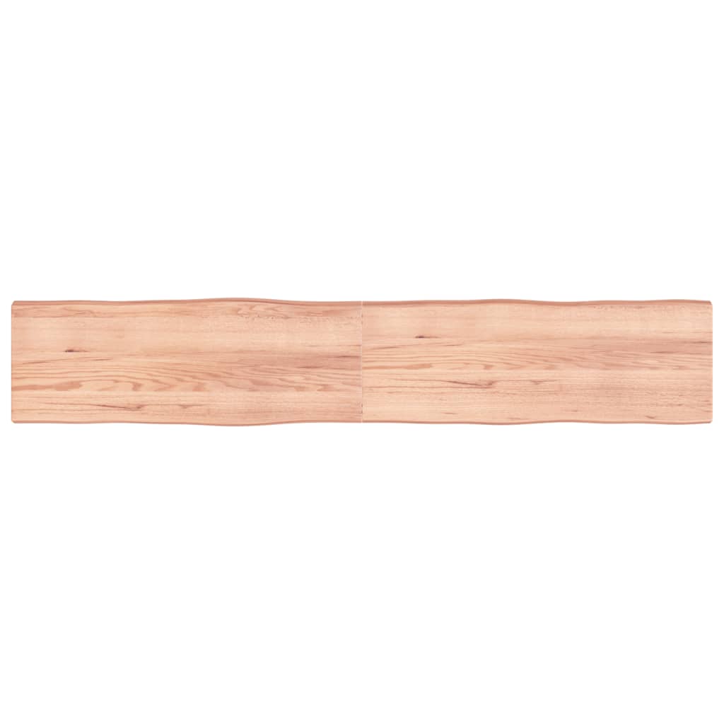 vidaXL Tablero mesa madera tratada borde natural marrón 220x40x(2-6)cm