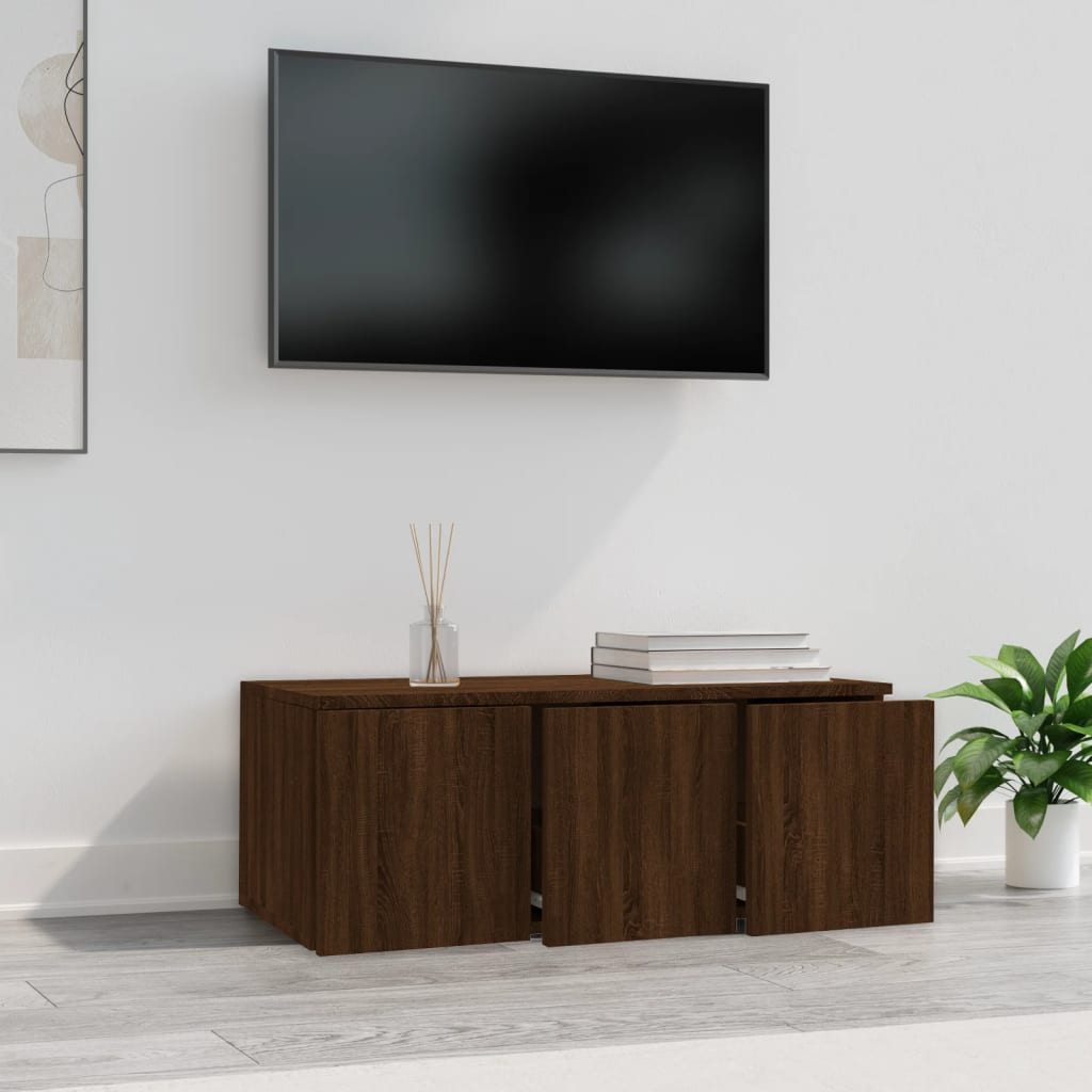 vidaXL Mueble TV madera contrachapada color marrón roble 80x34x30 cm