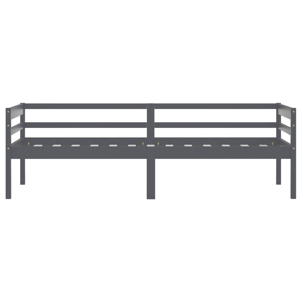 vidaXL Estructura cama sin colchón madera pino gris oscuro 90x200 cm