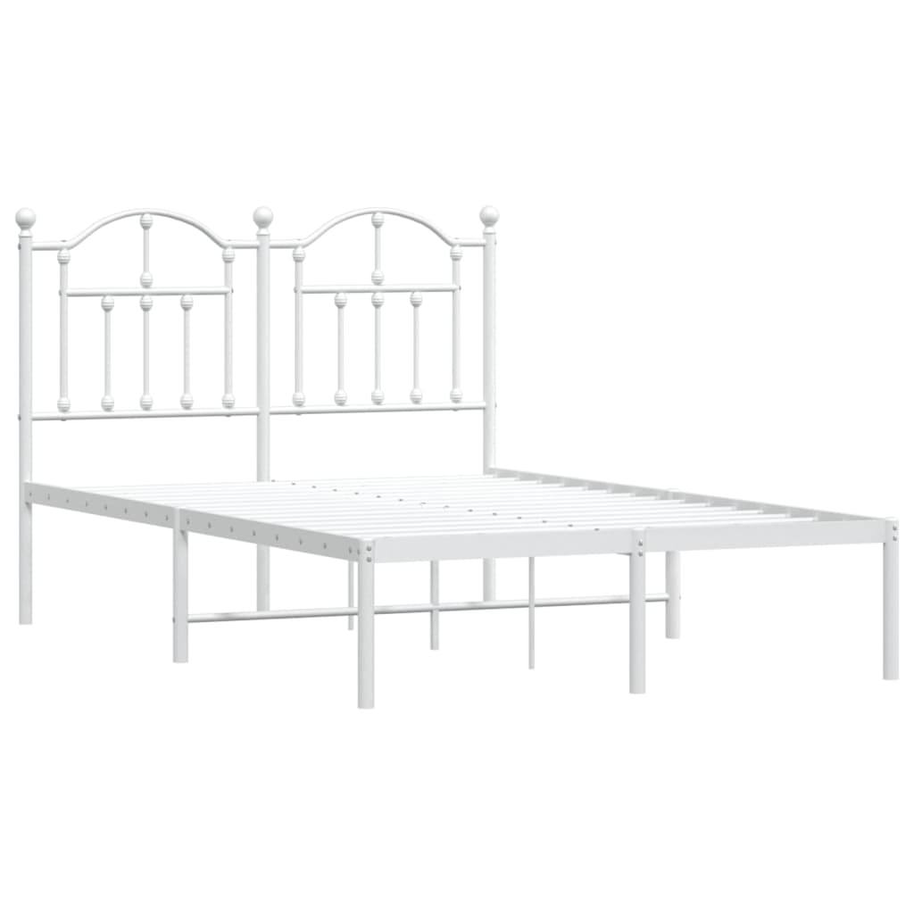 vidaXL Estructura de cama de metal con cabecero blanca 120x200 cm